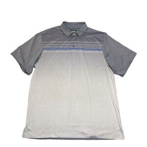 Ben Hogan Men's Performance Polo Golf Shirt Gray Striped Short Sleeve Sz Large